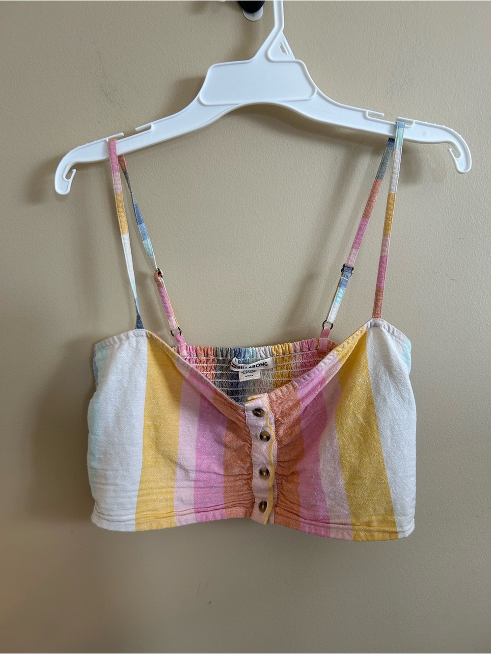 Billabong Multicolor Pastel Striped Crop Tank